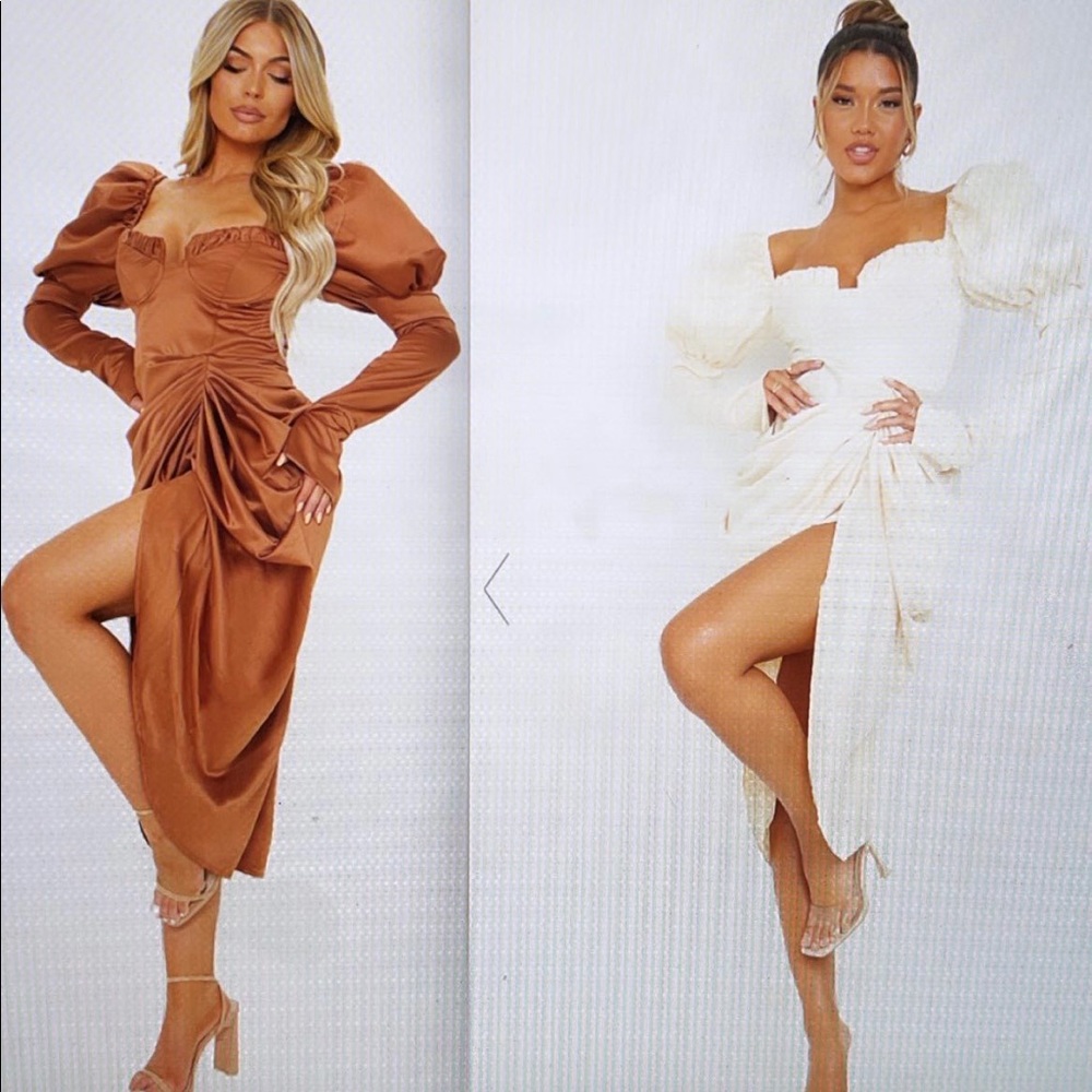 Brown wedding guest dress